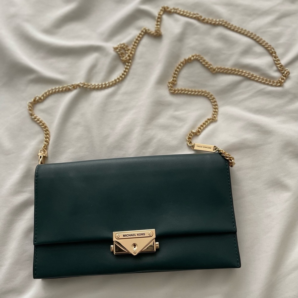 Michael Kors LG Clutch Xbody Green